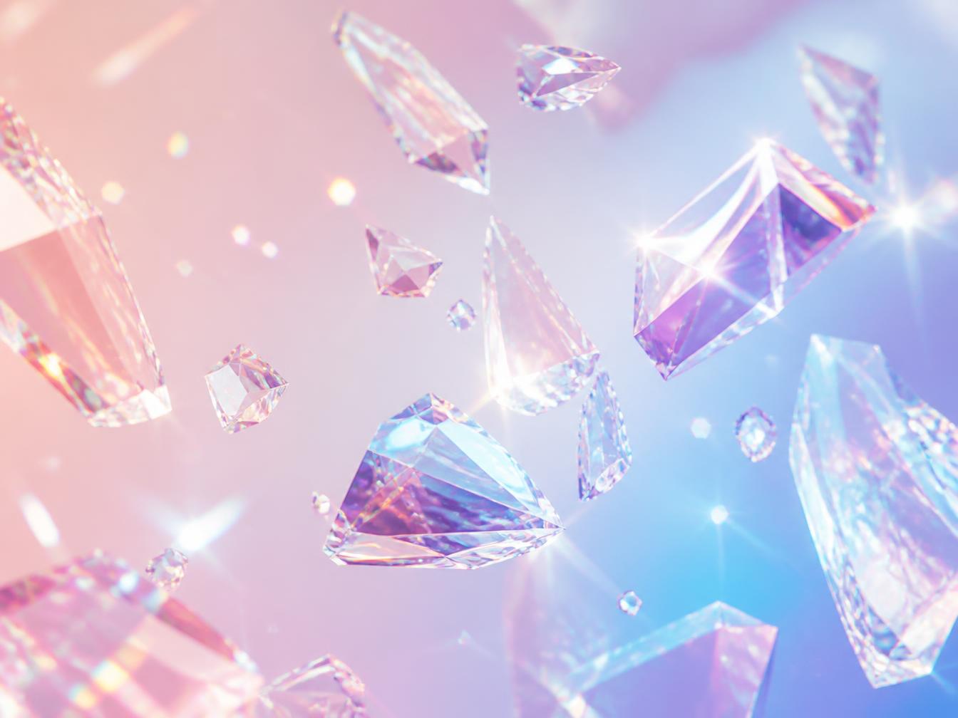 Soft iridescent pastel ribbons and glass spheres representing fluid operations